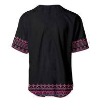 Bulgaria Traditional Pattern Pink Baseball Jersey Balkan Culture - Wonder Print Shop