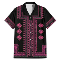 Bulgaria Traditional Pattern Pink Family Matching Mermaid Dress and Hawaiian Shirt Balkan Culture - Wonder Print Shop