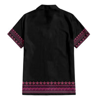 Bulgaria Traditional Pattern Pink Family Matching Mermaid Dress and Hawaiian Shirt Balkan Culture - Wonder Print Shop