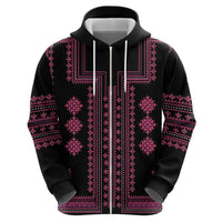 Bulgaria Traditional Pattern Pink Hoodie Balkan Culture - Wonder Print Shop