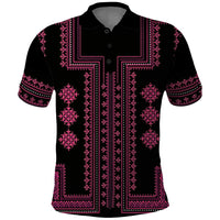 Bulgaria Traditional Pattern Pink Polo Shirt Balkan Culture - Wonder Print Shop