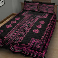 Bulgaria Traditional Pattern Pink Quilt Bed Set Balkan Culture - Wonder Print Shop