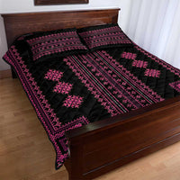 Bulgaria Traditional Pattern Pink Quilt Bed Set Balkan Culture - Wonder Print Shop