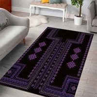 Bulgaria Traditional Pattern Purple Area Rug Balkan Culture - Wonder Print Shop