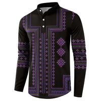 Bulgaria Traditional Pattern Purple Button Sweatshirt Balkan Culture - Wonder Print Shop