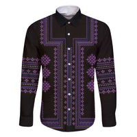 Bulgaria Traditional Pattern Purple Family Matching Summer Maxi Dress and Hawaiian Shirt Balkan Culture - Wonder Print Shop