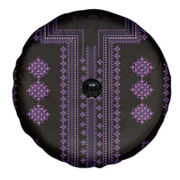 Bulgaria Traditional Pattern Purple Spare Tire Cover Balkan Culture - Wonder Print Shop