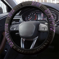 Bulgaria Traditional Pattern Purple Steering Wheel Cover Balkan Culture - Wonder Print Shop