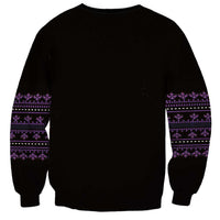 Bulgaria Traditional Pattern Purple Sweatshirt Balkan Culture - Wonder Print Shop
