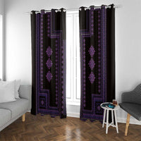 Bulgaria Traditional Pattern Purple Window Curtain Balkan Culture - Wonder Print Shop