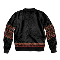 Bulgaria Traditional Pattern Red Bomber Jacket Balkan Culture - Wonder Print Shop