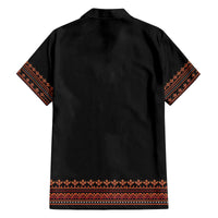 Bulgaria Traditional Pattern Red Family Matching Off The Shoulder Long Sleeve Dress and Hawaiian Shirt Balkan Culture - Wonder Print Shop