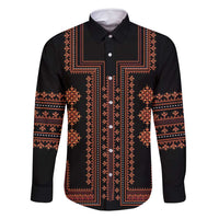 Bulgaria Traditional Pattern Red Family Matching Off Shoulder Maxi Dress and Hawaiian Shirt Balkan Culture - Wonder Print Shop