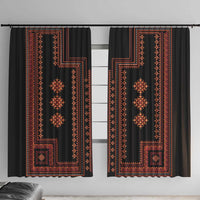 Bulgaria Traditional Pattern Red Window Curtain Balkan Culture - Wonder Print Shop