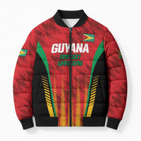 Custom Amazon Warriors Guyana Cricket Bomber Puffer Jacket Ready For Glory Red Version - Wonder Print Shop