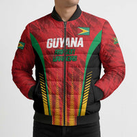 Custom Amazon Warriors Guyana Cricket Bomber Puffer Jacket Ready For Glory Red Version - Wonder Print Shop