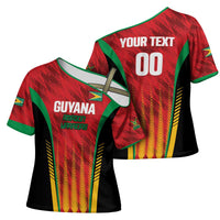 Custom Amazon Warriors Guyana Cricket Cross Shoulder Shirt Ready For Glory Red Version - Wonder Print Shop
