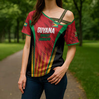 Custom Amazon Warriors Guyana Cricket Cross Shoulder Shirt Ready For Glory Red Version - Wonder Print Shop