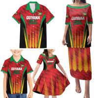 Custom Amazon Warriors Guyana Cricket Family Matching Puletasi and Hawaiian Shirt Ready For Glory Red Version - Wonder Print Shop