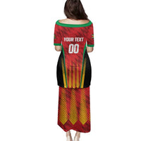 Custom Amazon Warriors Guyana Cricket Family Matching Puletasi and Hawaiian Shirt Ready For Glory Red Version - Wonder Print Shop