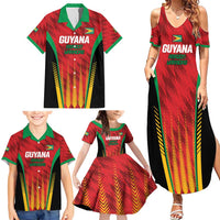 Custom Amazon Warriors Guyana Cricket Family Matching Summer Maxi Dress and Hawaiian Shirt Ready For Glory Red Version - Wonder Print Shop