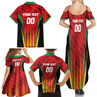 Custom Amazon Warriors Guyana Cricket Family Matching Summer Maxi Dress and Hawaiian Shirt Ready For Glory Red Version - Wonder Print Shop