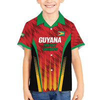 Custom Amazon Warriors Guyana Cricket Family Matching Summer Maxi Dress and Hawaiian Shirt Ready For Glory Red Version - Wonder Print Shop