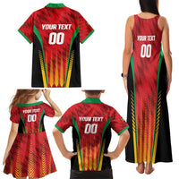 Custom Amazon Warriors Guyana Cricket Family Matching Tank Maxi Dress and Hawaiian Shirt Ready For Glory Red Version - Wonder Print Shop