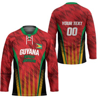 Custom Amazon Warriors Guyana Cricket Hockey Jersey Ready For Glory Red Version - Wonder Print Shop