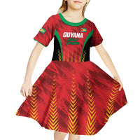 Custom Amazon Warriors Guyana Cricket Kid Short Sleeve Dress Ready For Glory Red Version - Wonder Print Shop