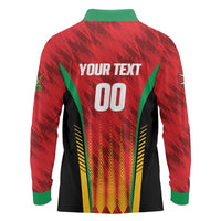 Custom Amazon Warriors Guyana Cricket Long Sleeve Polo Shirt Ready For Glory Red Version - Wonder Print Shop