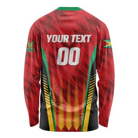 Custom Amazon Warriors Guyana Cricket Long Sleeve Shirt Ready For Glory Red Version - Wonder Print Shop