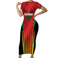 Custom Amazon Warriors Guyana Cricket Short Sleeve Bodycon Dress Ready For Glory Red Version - Wonder Print Shop