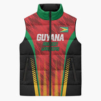Custom Amazon Warriors Guyana Cricket Sleeveless Puffer Jacket Ready For Glory Red Version - Wonder Print Shop