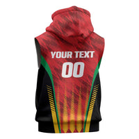 Custom Amazon Warriors Guyana Cricket Sleeveless Zip Hoodie Ready For Glory Red Version - Wonder Print Shop
