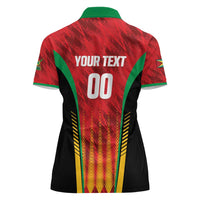 Custom Amazon Warriors Guyana Cricket Women Polo Shirt Ready For Glory Red Version - Wonder Print Shop