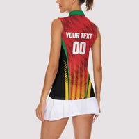 Custom Amazon Warriors Guyana Cricket Women Sleeveless Polo Shirt Ready For Glory Red Version - Wonder Print Shop