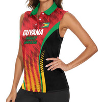 Custom Amazon Warriors Guyana Cricket Women Sleeveless Polo Shirt Ready For Glory Red Version - Wonder Print Shop