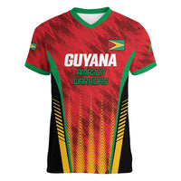 Custom Amazon Warriors Guyana Cricket Women V-Neck T-Shirt Ready For Glory Red Version - Wonder Print Shop