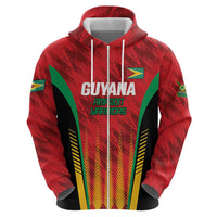 Custom Amazon Warriors Guyana Cricket Zip Hoodie Ready For Glory Red Version - Wonder Print Shop