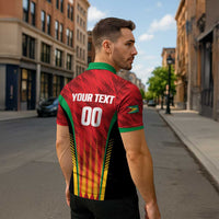 Custom Amazon Warriors Guyana Cricket Zipper Polo Shirt Ready For Glory Red Version - Wonder Print Shop