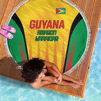 Custom Amazon Warriors Guyana Cricket Beach Blanket Ready For Glory Yellow Version - Wonder Print Shop