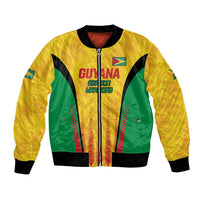 Custom Amazon Warriors Guyana Cricket Bomber Jacket Ready For Glory Yellow Version - Wonder Print Shop