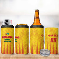 Custom Amazon Warriors Guyana Cricket 4 in 1 Can Cooler Tumbler Ready For Glory Yellow Version - Wonder Print Shop