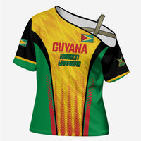 Custom Amazon Warriors Guyana Cricket Cross Shoulder Shirt Ready For Glory Yellow Version - Wonder Print Shop
