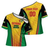 Custom Amazon Warriors Guyana Cricket Cross Shoulder Shirt Ready For Glory Yellow Version - Wonder Print Shop