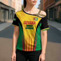 Custom Amazon Warriors Guyana Cricket Cross Shoulder Shirt Ready For Glory Yellow Version - Wonder Print Shop