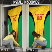 Custom Amazon Warriors Guyana Cricket Door Cover Ready For Glory Yellow Version - Wonder Print Shop