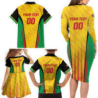 Custom Amazon Warriors Guyana Cricket Family Matching Long Sleeve Bodycon Dress and Hawaiian Shirt Ready For Glory Yellow Version - Wonder Print Shop