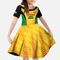 Custom Amazon Warriors Guyana Cricket Family Matching Off The Shoulder Long Sleeve Dress and Hawaiian Shirt Ready For Glory Yellow Version - Wonder Print Shop